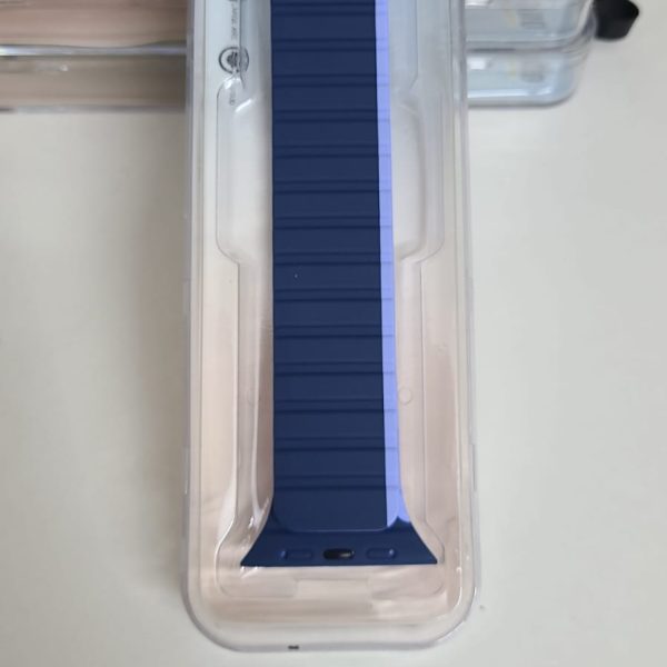 Stop Line Magnet Strap For Smart Watch- 42/44/45/49mm- Navy Blue+Sky Blue Color