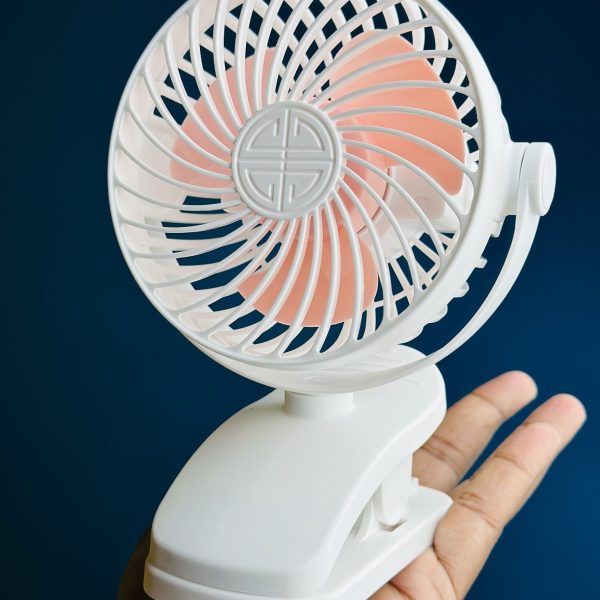 P8 USB Small Handheld Rechargeable Clip Fan – White Color