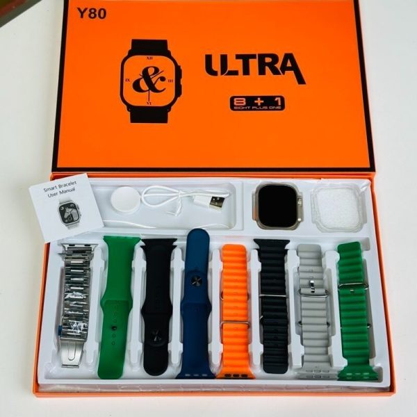 Y80 Ultra Smartwatch With 8 Strap