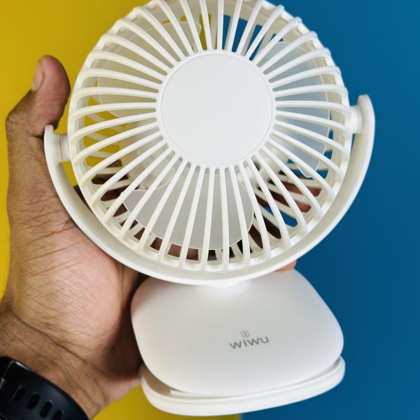 NEW!! mini Clip Fan 360 Degree Rotation Rechargeable Fan (WiWu FS03)- White Color